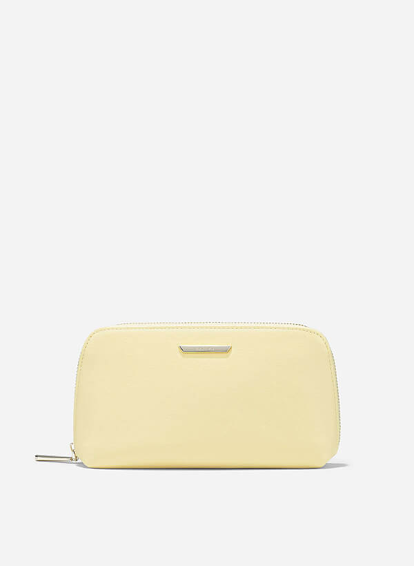 Striped Handheld Wallet - WLL 0311 - Light Yellow