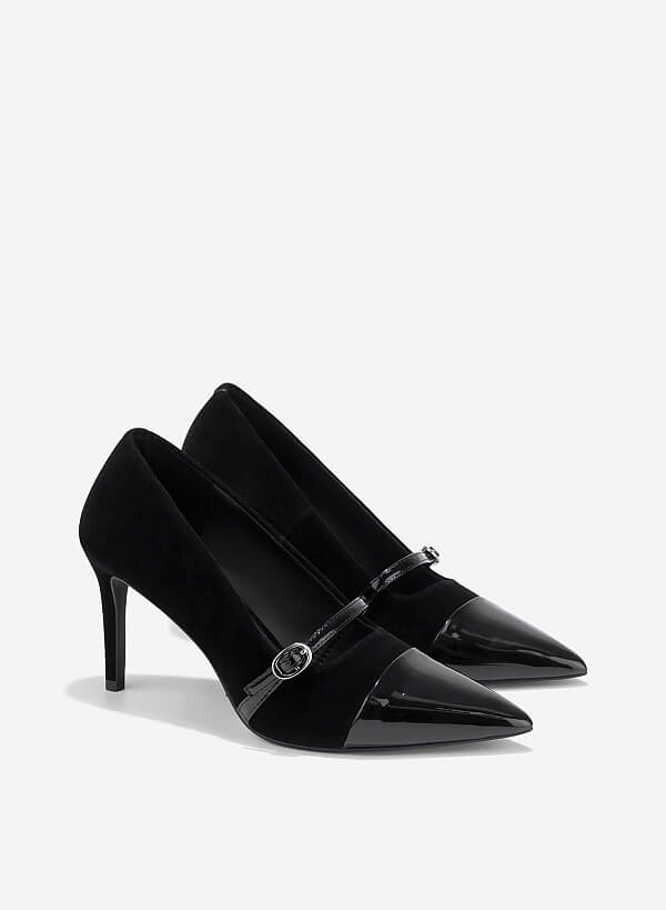 Cap Toe Mary Janes - HIG 0698 - Black - VASCARA