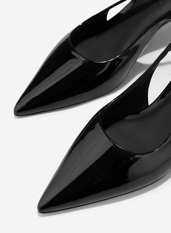 Chain Strap Slingback - HIG 0694 - Black - VASCARA