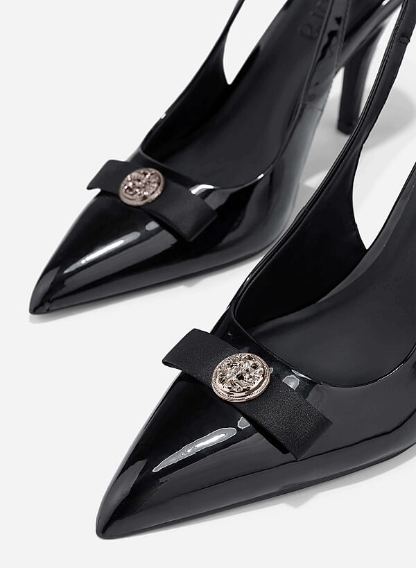 D'orsay Point-toe With Bow - HIG 0688 - Black - VASCARA