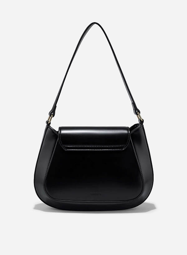 Rotated Buckle Should Bag - SAC 0333 - Black - VASCARA