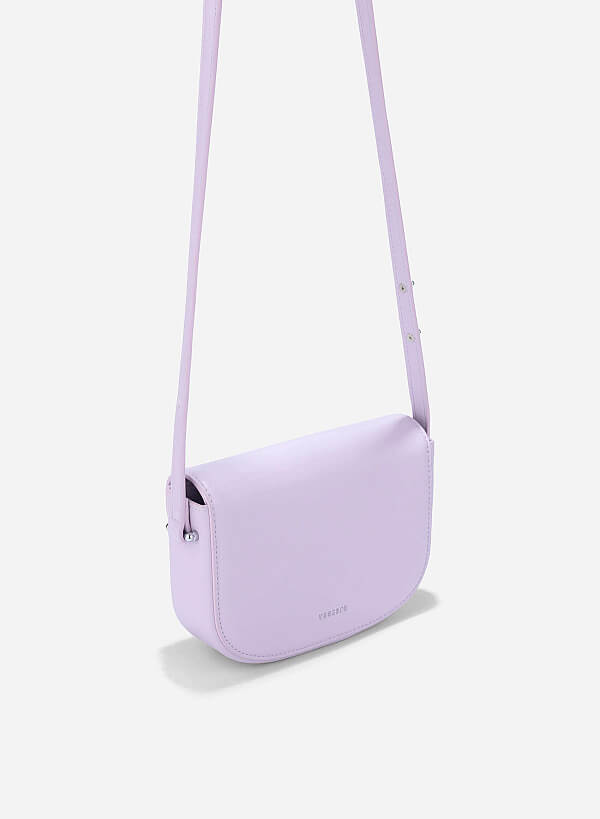 Snap Lock Saddle Shoulder Bag - MES 0271 - Purple - VASCARA
