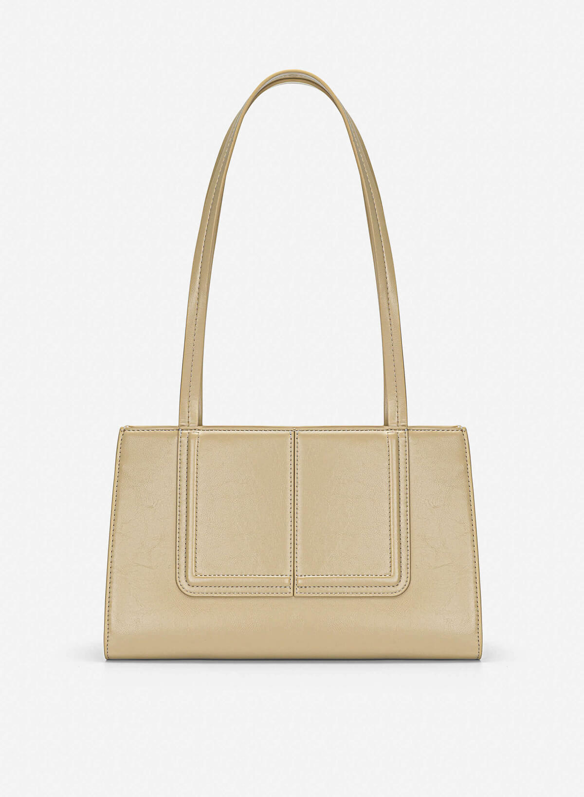 3D Line Decor Shoulder Bag - TTE 0198 - Beige - vascara.com