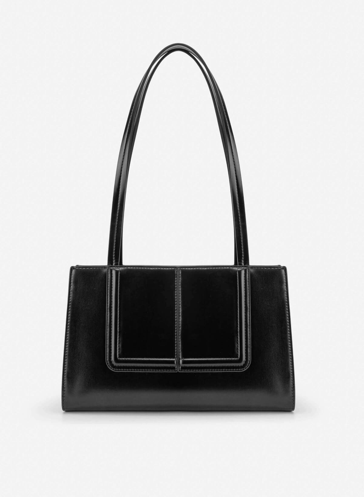 3D Line Decor Shoulder Bag - TTE 0198 - Black - vascara.com