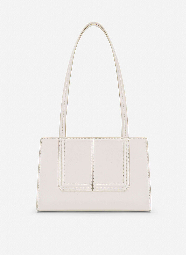 3D Line Decor Shoulder Bag - TTE 0198 - Cream