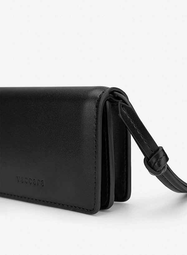 Crossbody Mini Wallet - WLL 0329 - Black - VASCARA