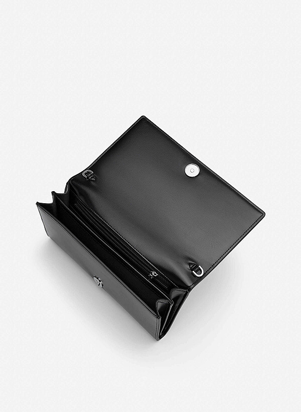 Fold-Over Lock Flat Clucth - CLT 0137 - Black - VASCARA