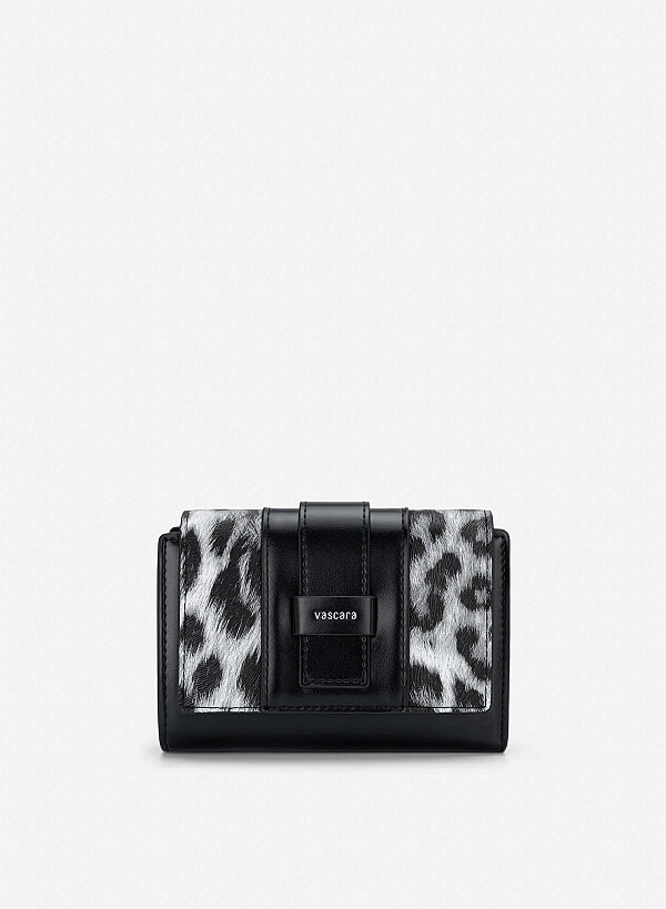 Fold-Over Lock Flat Mini Wallet - WLL 0324 - Black