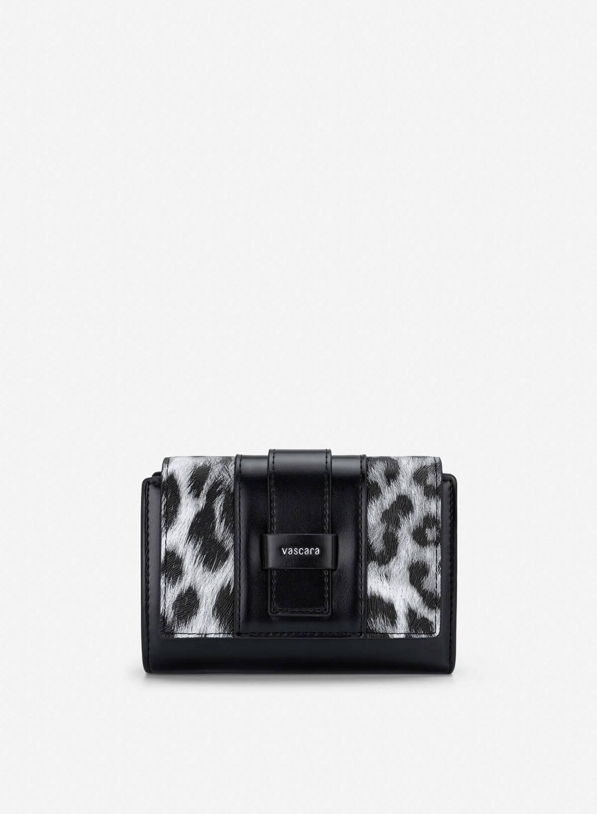 Fold-Over Lock Flat Mini Wallet - WLL 0324 - Black - VASCARA
