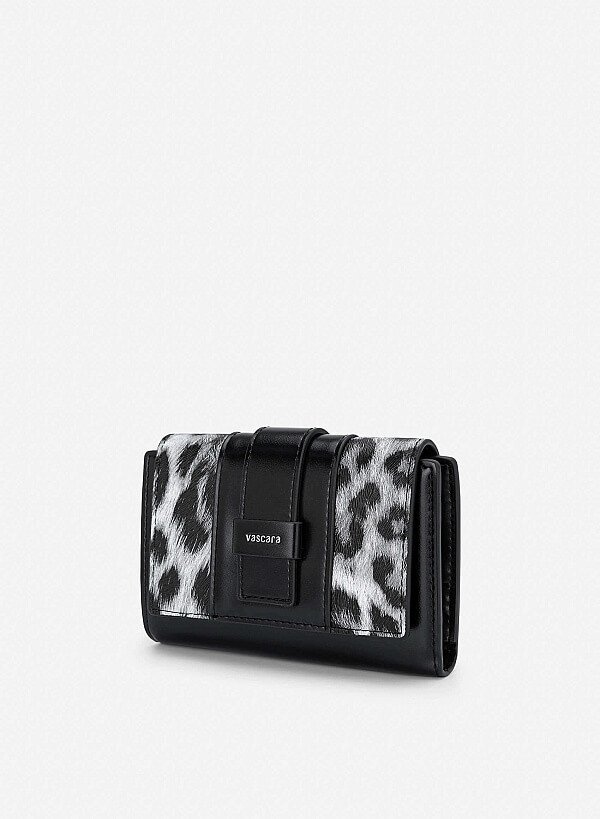 Fold-Over Lock Flat Mini Wallet - WLL 0324 - Black - VASCARA