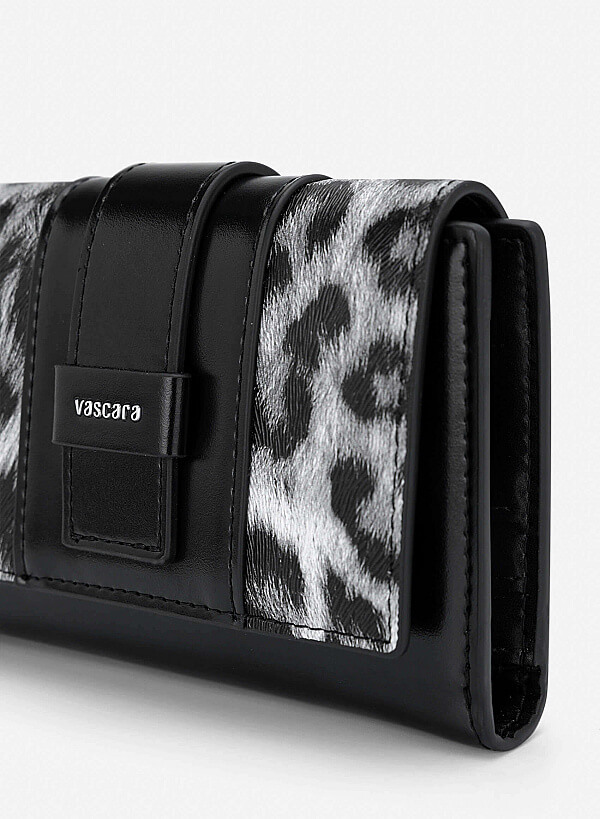 Fold-Over Lock Flat Mini Wallet - WLL 0324 - Black - VASCARA