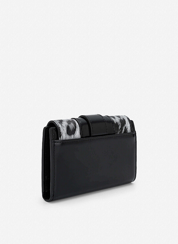 Fold-Over Lock Flat Mini Wallet - WLL 0324 - Black - VASCARA
