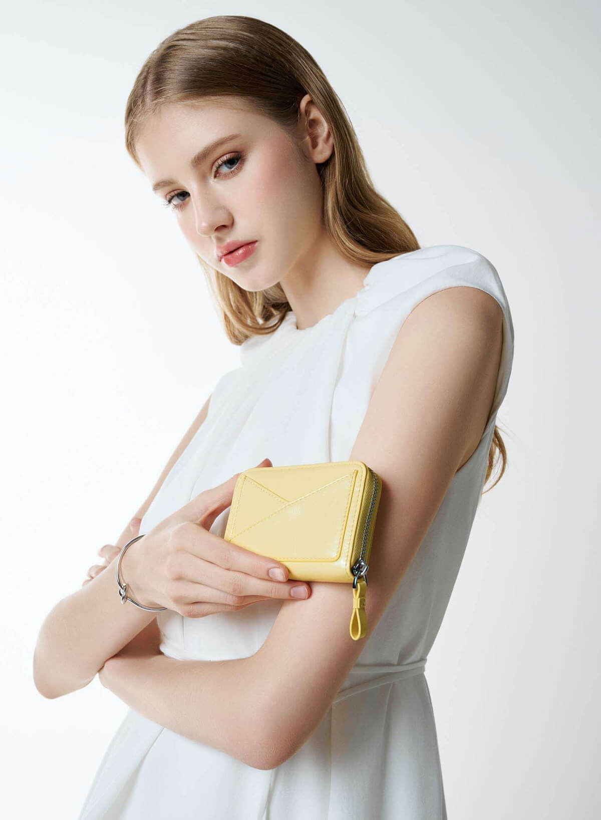 Geometric Mini Wallet - WLL 0316 - Light Yellow - vascara.com
