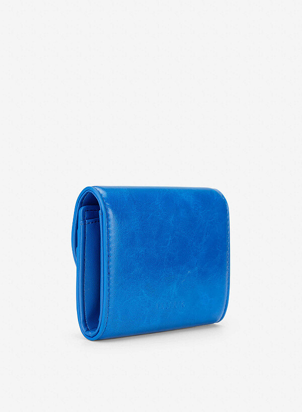 Half-moon Fold Flap Mini Wallet - WLL 0323 - Blue - VASCARA