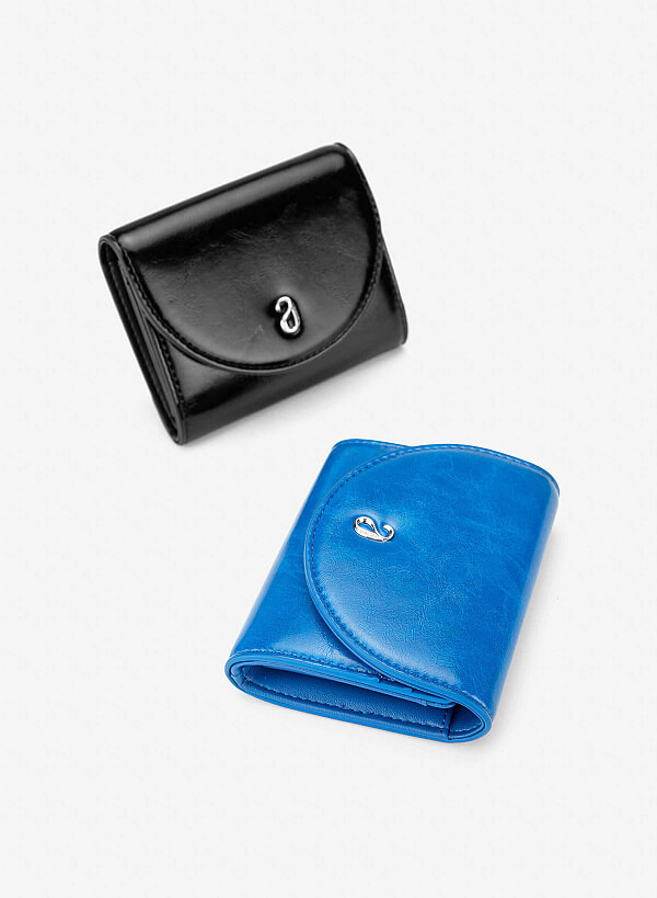 Half-moon Fold Flap Mini Wallet - WLL 0323 - Blue - VASCARA