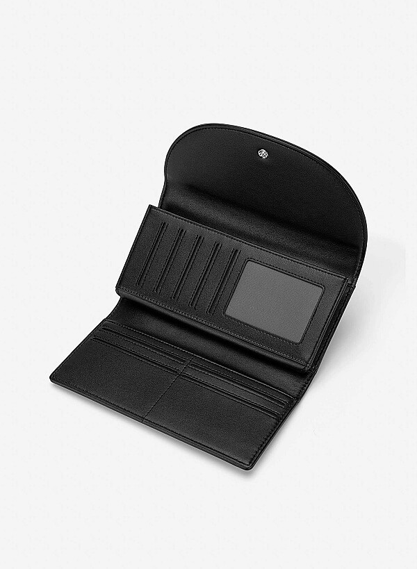 Half-moon Fold Flap Wallet - WLL 0322 - Black - VASCARA