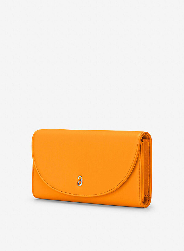 Half-moon Fold Flap Wallet - WLL 0322 - Orange - VASCARA