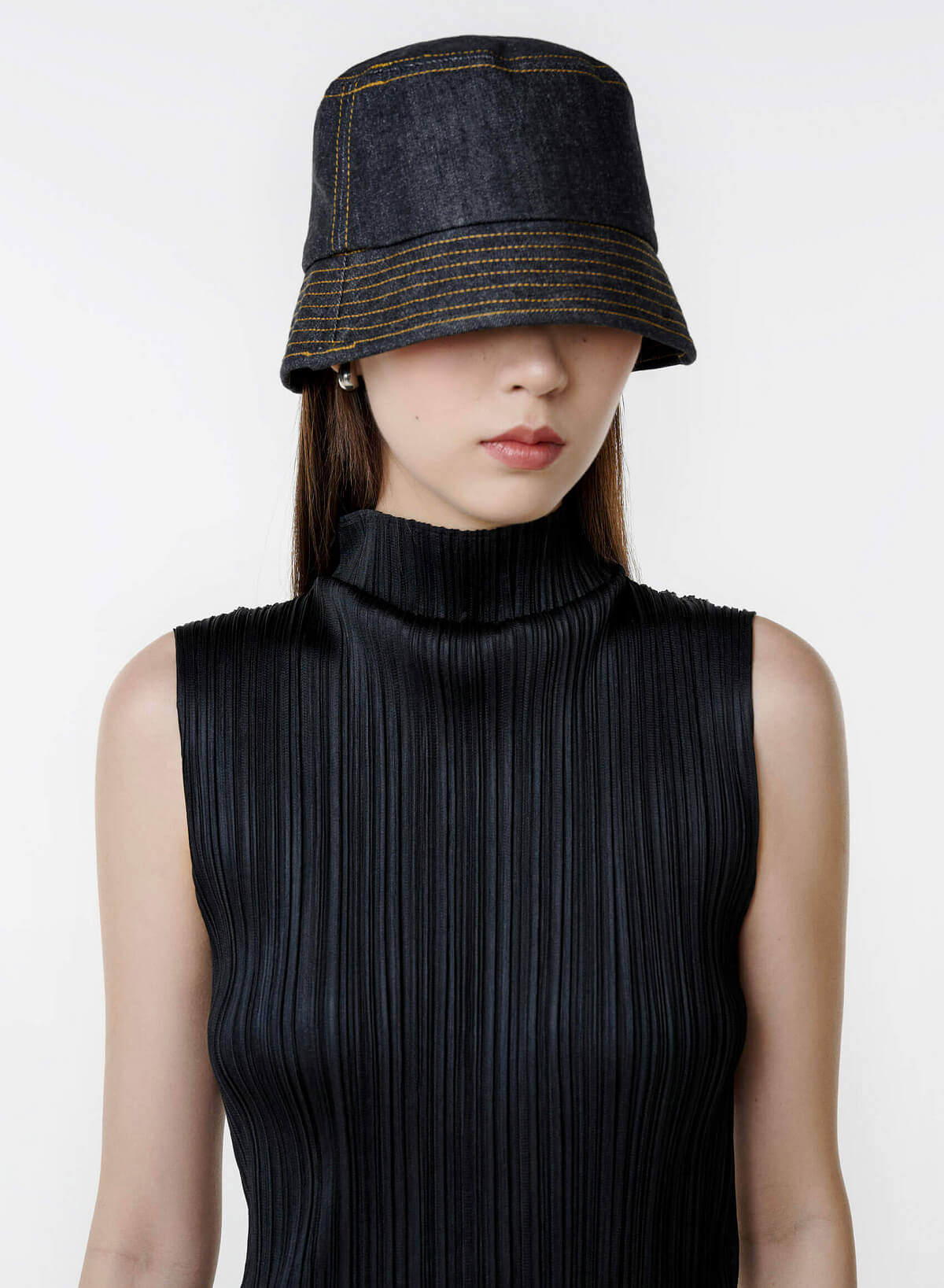 Line Detail Buket Hat - HAT 0009 - Denim - vascara.com