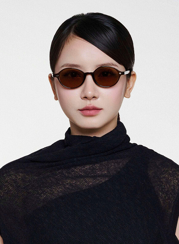 Stacy Sunglasses - RND 0061 - Dark Beige - VASCARA