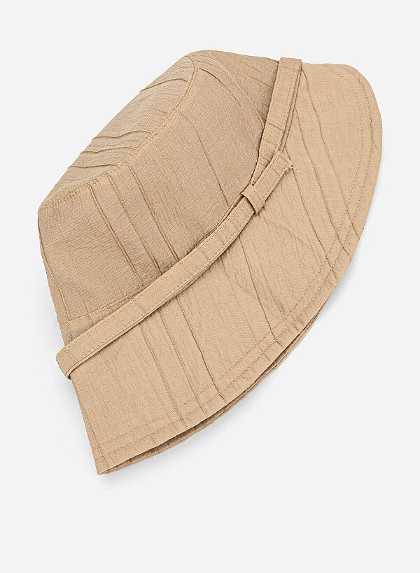 Strap Detai Bucket Hat - HAT 0007 - Beige - VASCARA