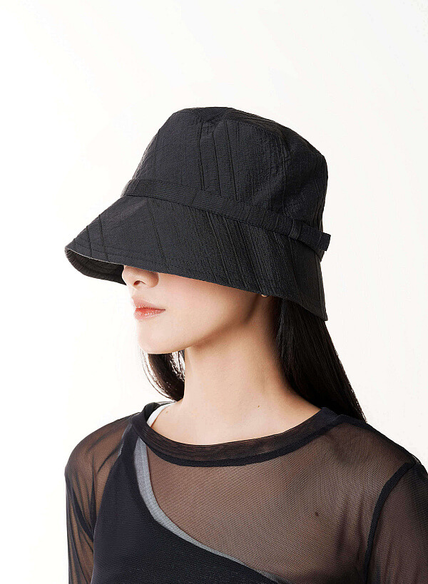 Strap Detai Bucket Hat - HAT 0007 - Black - VASCARA