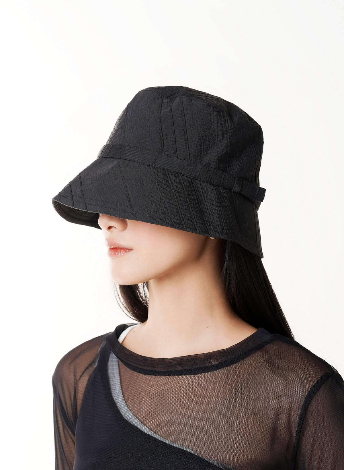 Strap Detai Bucket Hat - HAT 0007 - Black - vascara.com