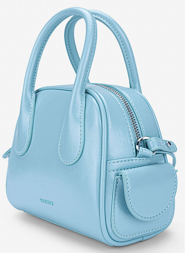 Tubular Strap Mini Handbag - TTE 0197 - Light Blue - VASCARA