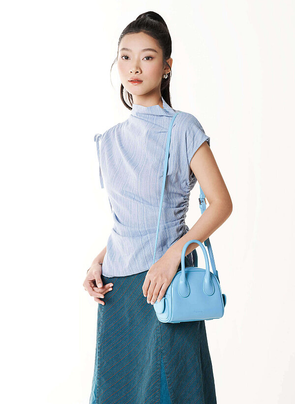 Tubular Strap Mini Handbag - TTE 0197 - Light Blue - VASCARA