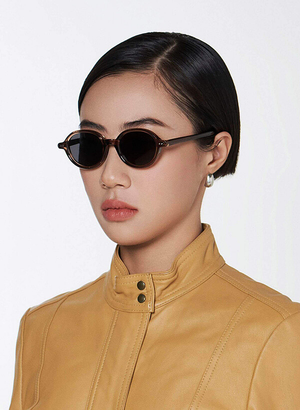 Vivian Sunglasses - RND 0057 - Light Brown - VASCARA