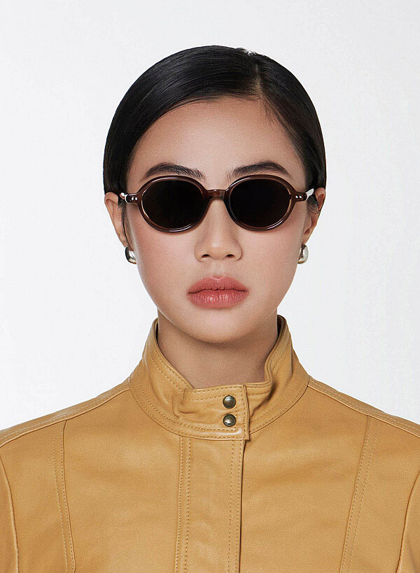 Vivian Sunglasses - RND 0057 - Light Brown - VASCARA