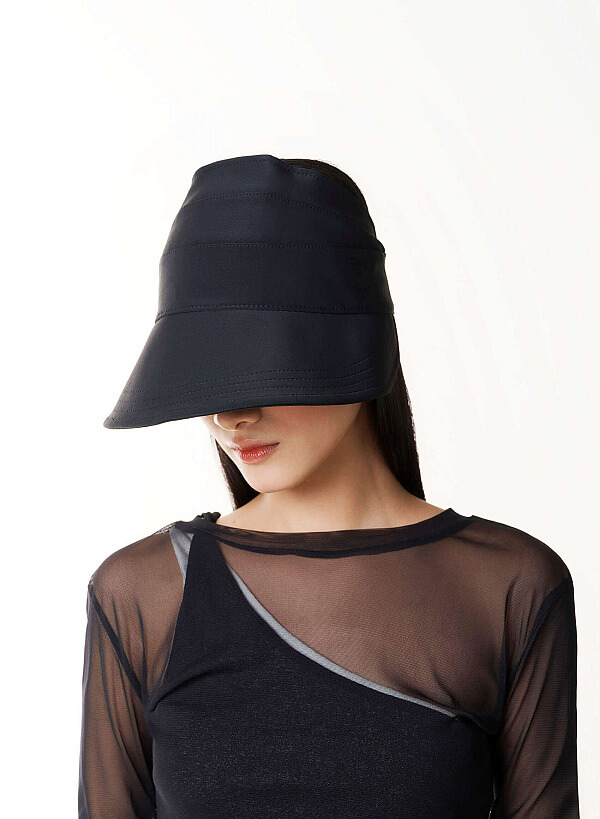 Wide-brim Visor - HAT 0006 - Black - VASCARA