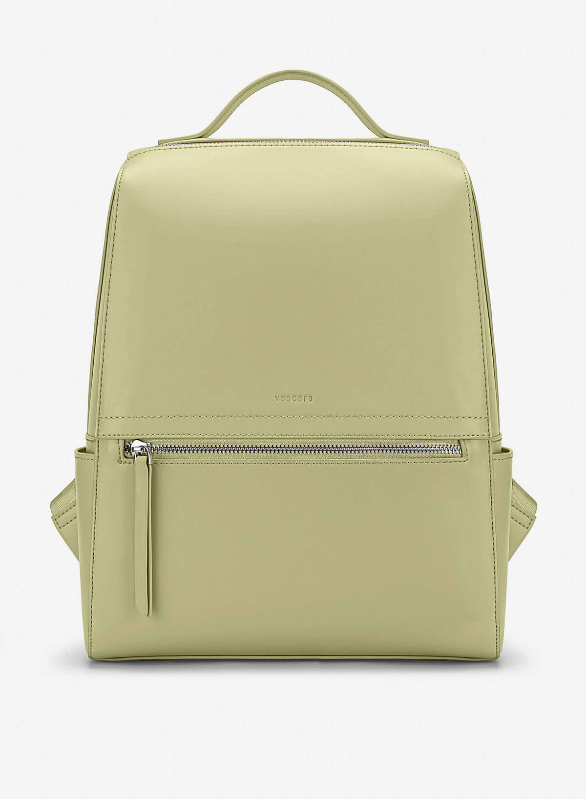 Basic Front Zipper Pocket Backpack - BAK 0213 - Light Green - VASCARA