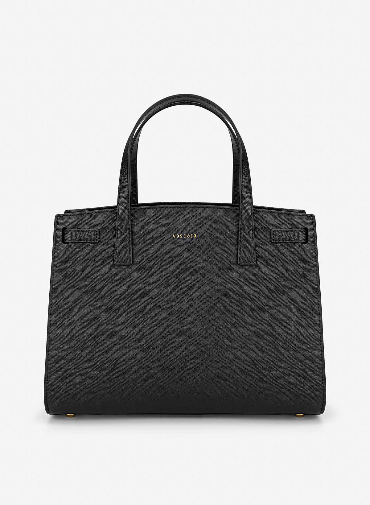 Basic Trapezoid-Shaped Handbag - TTE 0194 - Black - VASCARA