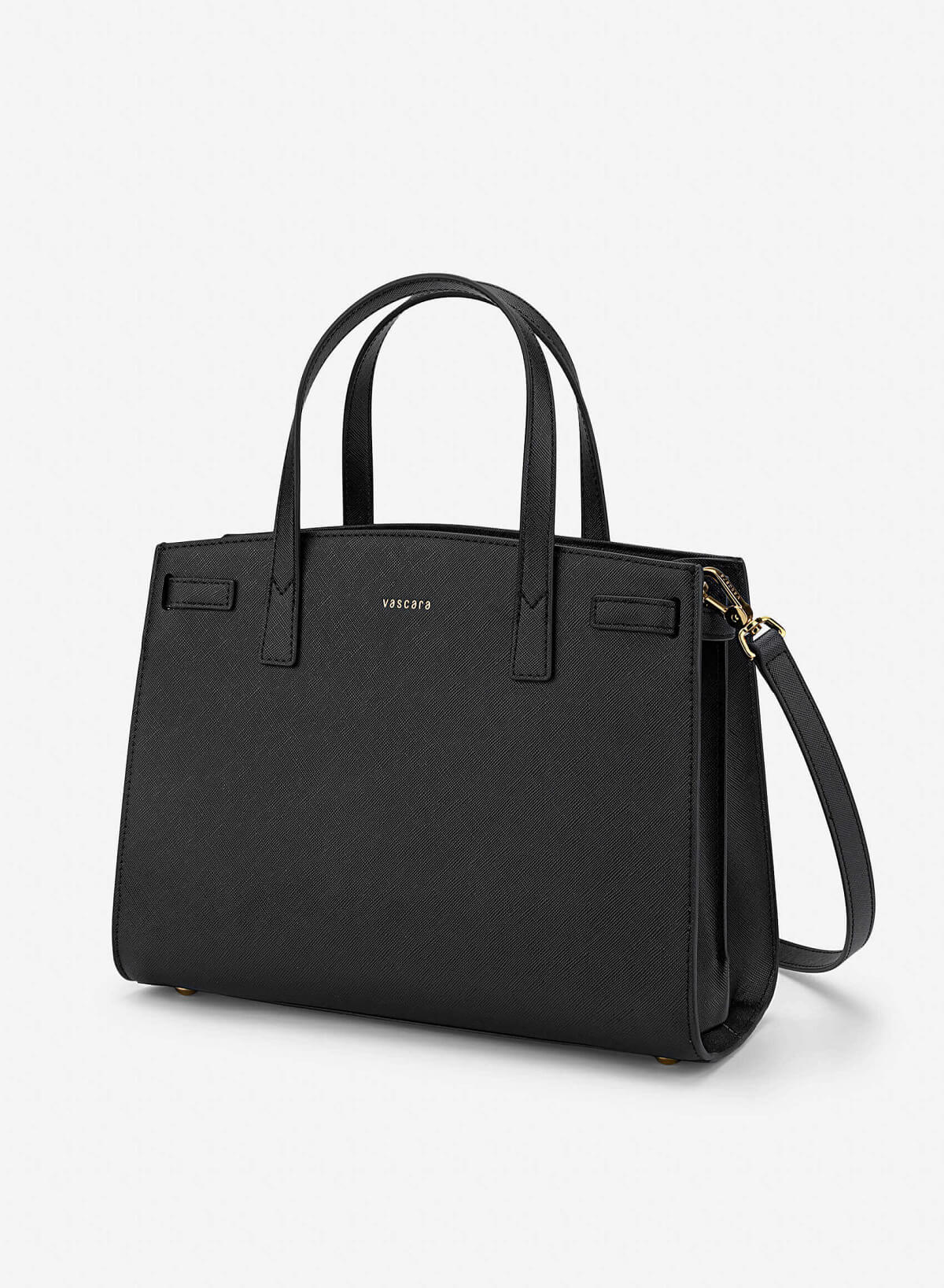 Basic Trapezoid-Shaped Handbag - TTE 0194 - Black - vascara.com