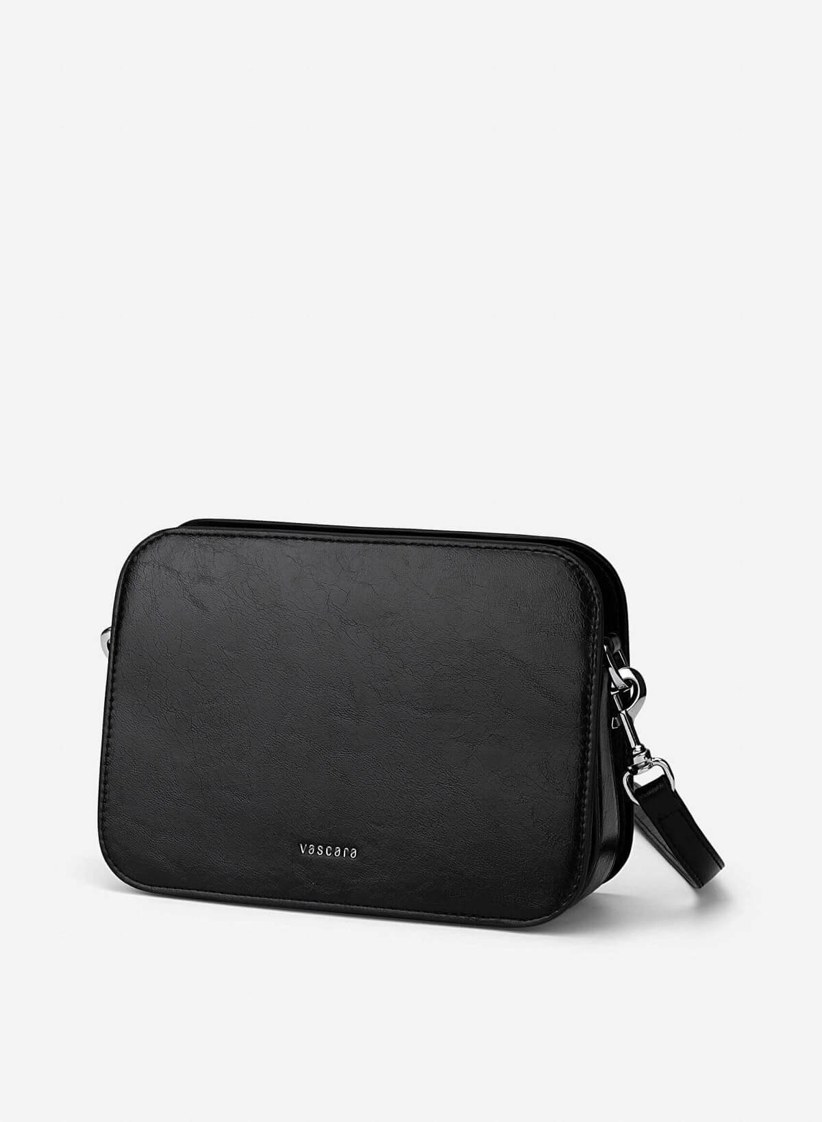 Basic Two-Pocket Crossbody Bag - MES 0270 - Black - vascara.com