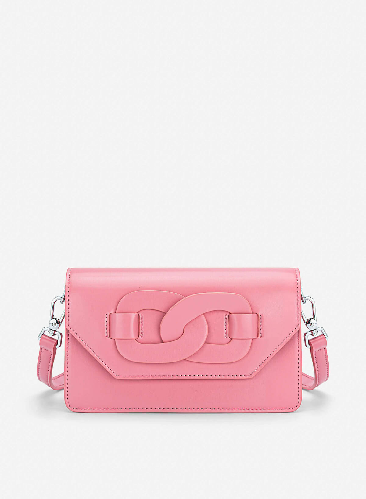 Chain-Link Detail Crossbody Bag - MES 0284 - Pink - VASCARA