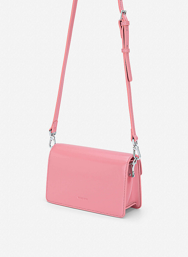 Chain-Link Detail Crossbody Bag - MES 0284 - Pink - VASCARA