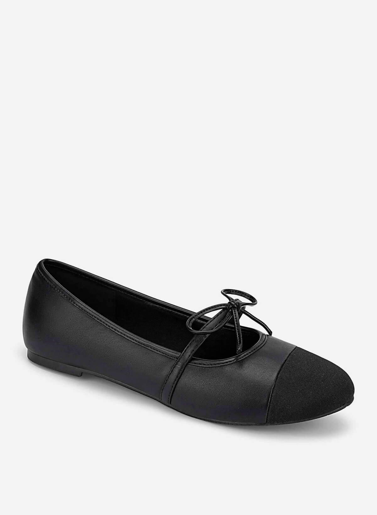 Classic Bow Ballerina Mary Janes - SLI 0439 - Black - vascara.com