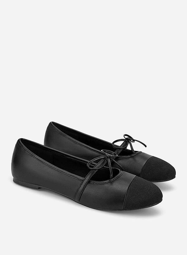 Classic Bow Ballerina Mary Janes - SLI 0439 - Black - VASCARA