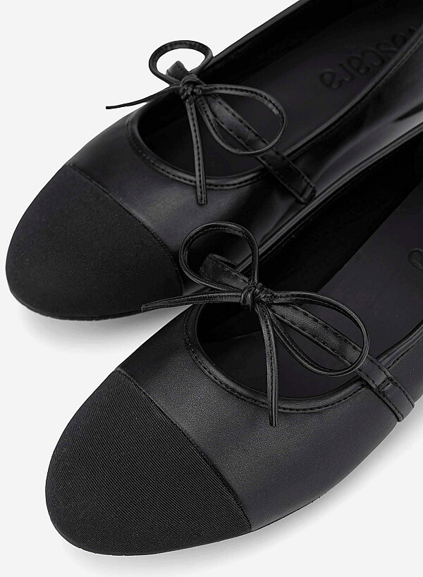 Classic Bow Ballerina Mary Janes - SLI 0439 - Black - VASCARA