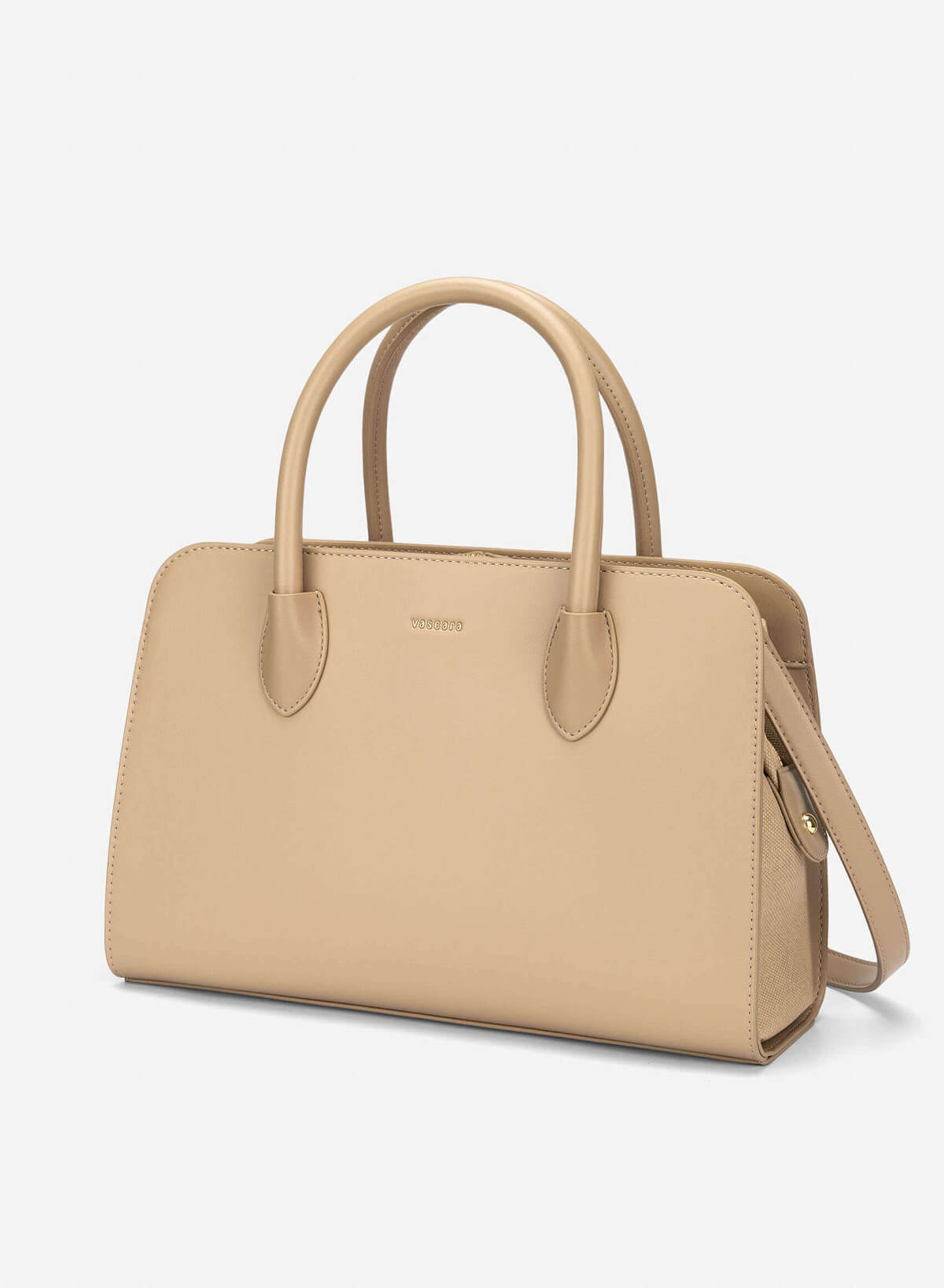 Contrast Faux Leather Detailing Handbag - TTE 0193 - Beige - vascara.com