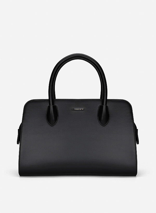 Contrast Faux Leather Detailing Handbag - TTE 0193 - Black