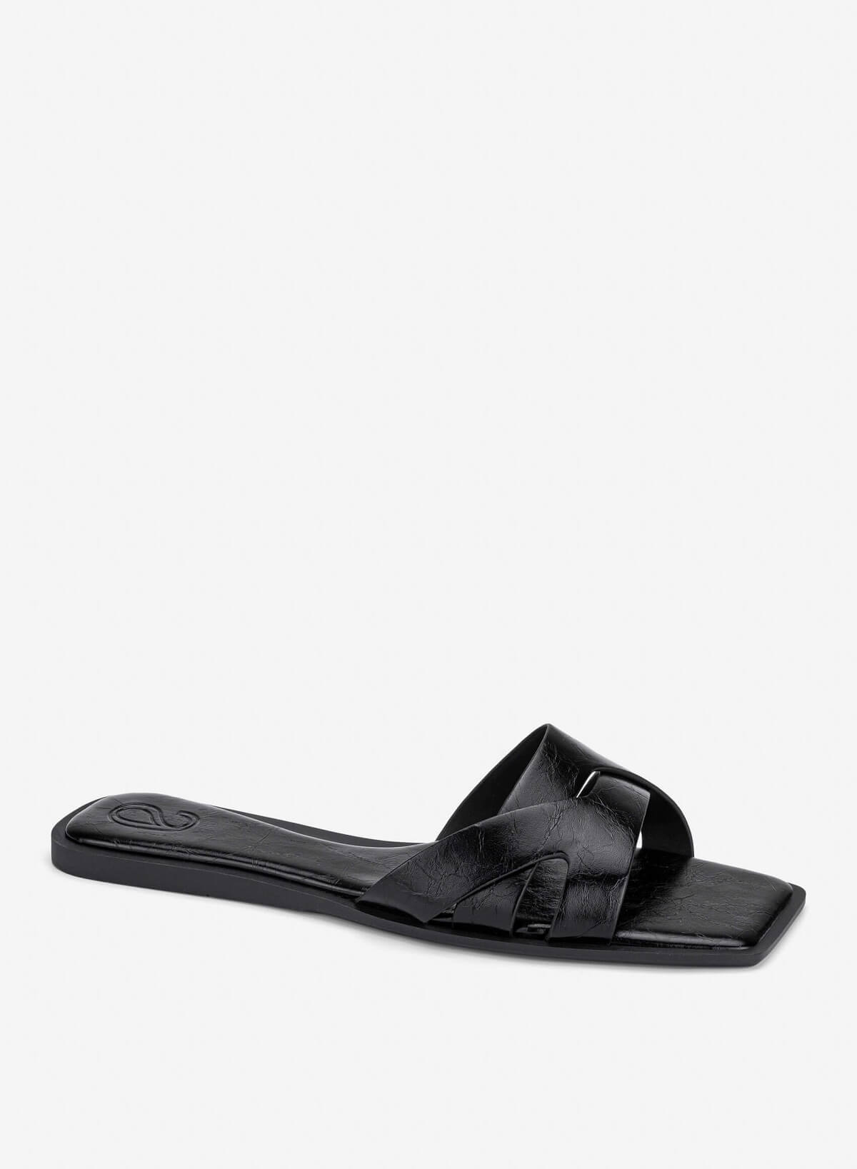 Cross-Strap Slippers - FLI 0203 - Black - vascara.com