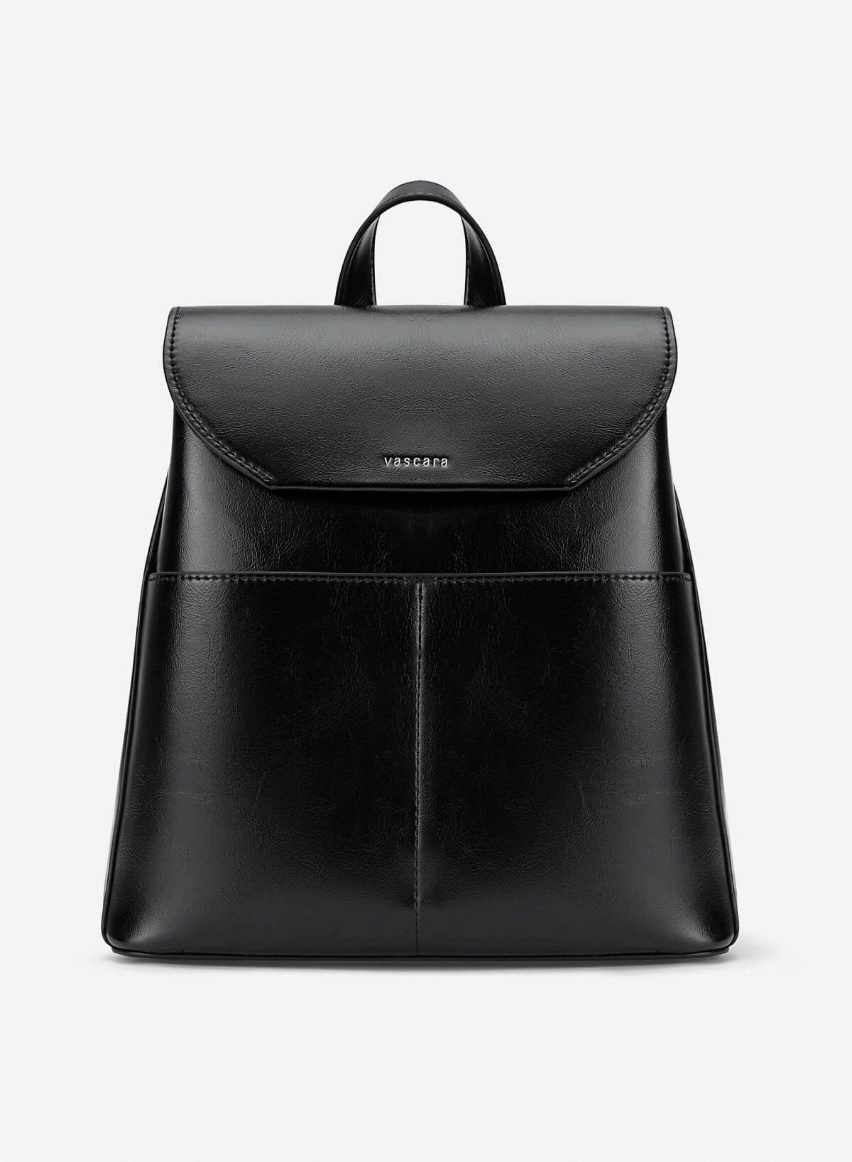 Fold-Over Flap Backpack - BAK 0221 - Black - VASCARA