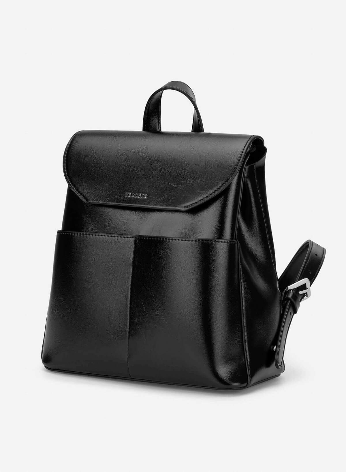 Fold-Over Flap Backpack - BAK 0221 - Black - vascara.com