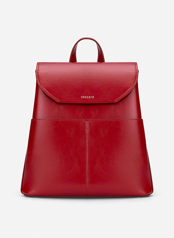 Fold-Over Flap Backpack - BAK 0221 - Red