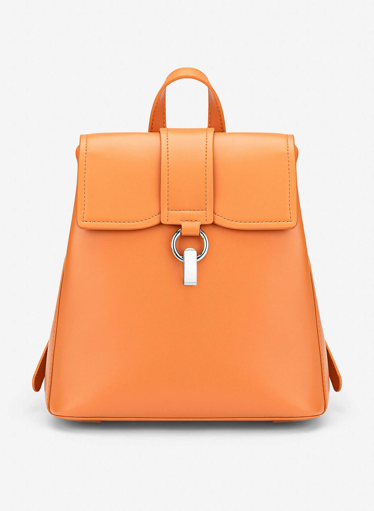 Fold-Over Lock Décor Backpack - BAK 0223 - Light Orange - VASCARA