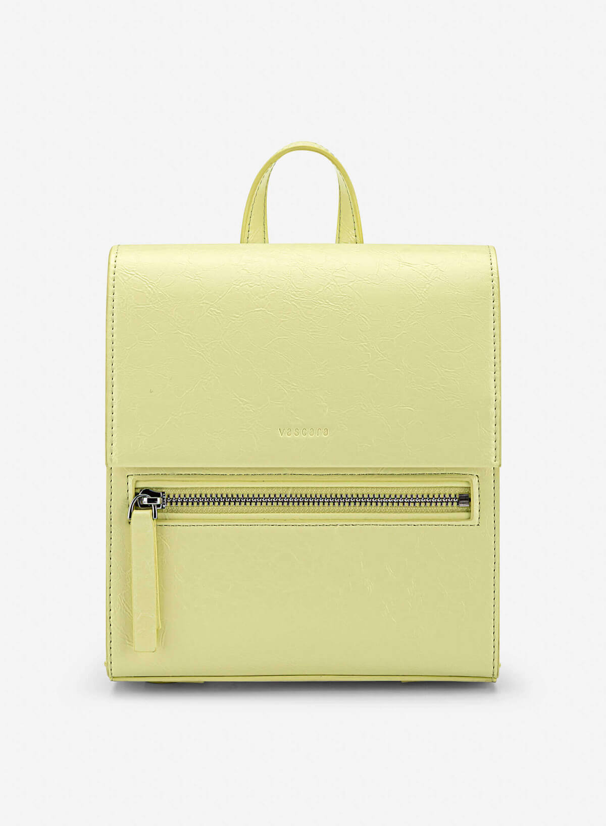 Fold-Over Textured Mini Backpack - BAK 0224 - Light Green - vascara.com