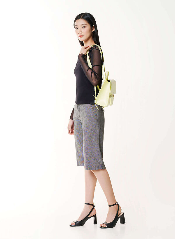 Fold-Over Textured Mini Backpack - BAK 0224 - Light Green - VASCARA
