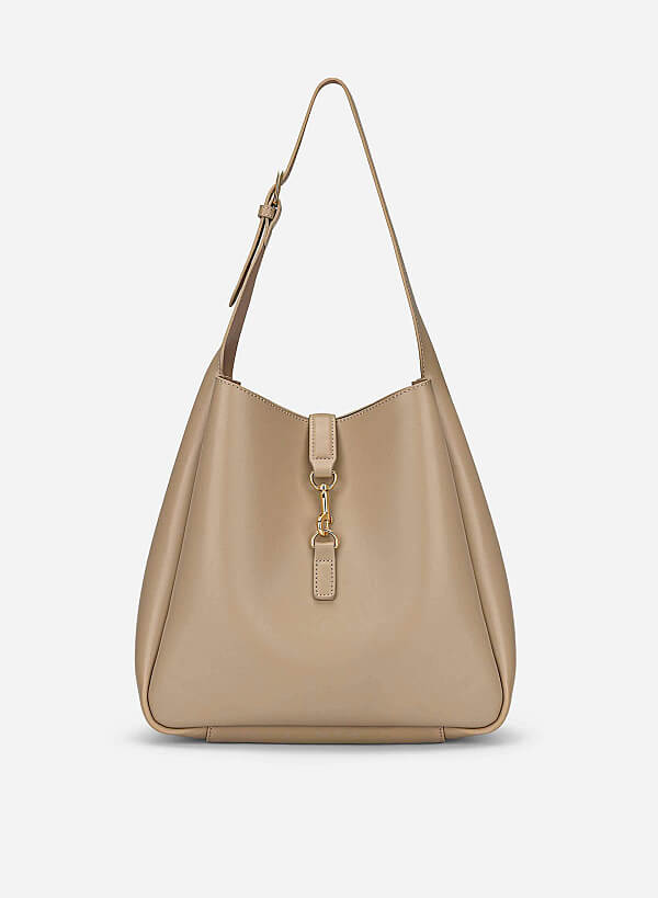 Lasp Lock Soft Shoulder Bag - TTE 0191 - Beige